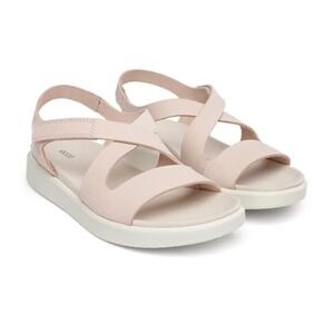 NEW ECCO Flowt Crosstrap Women's US 8.5 Rose Dust Pink Sandals Leather Comfort